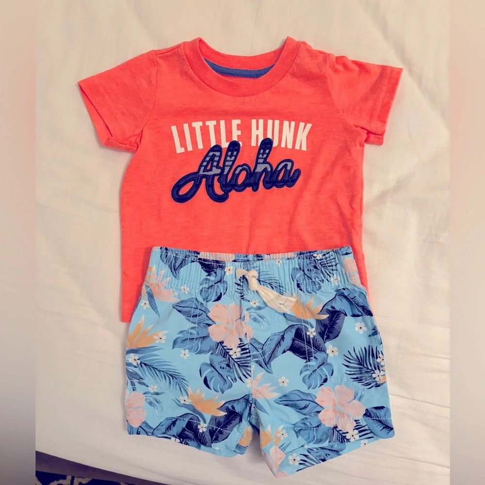 Carter’s Baby Boy - 5 pc Summer Set (shorts/tee/swimsuit) 6 MONTHS - Picture 3 of 4